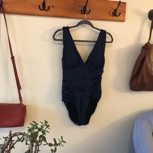 Garnet Hill Ruched Retro Style Swimsuit